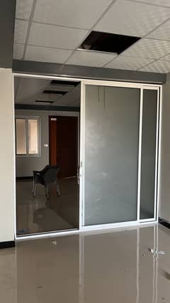 Office ceiling and aluminium glass partition