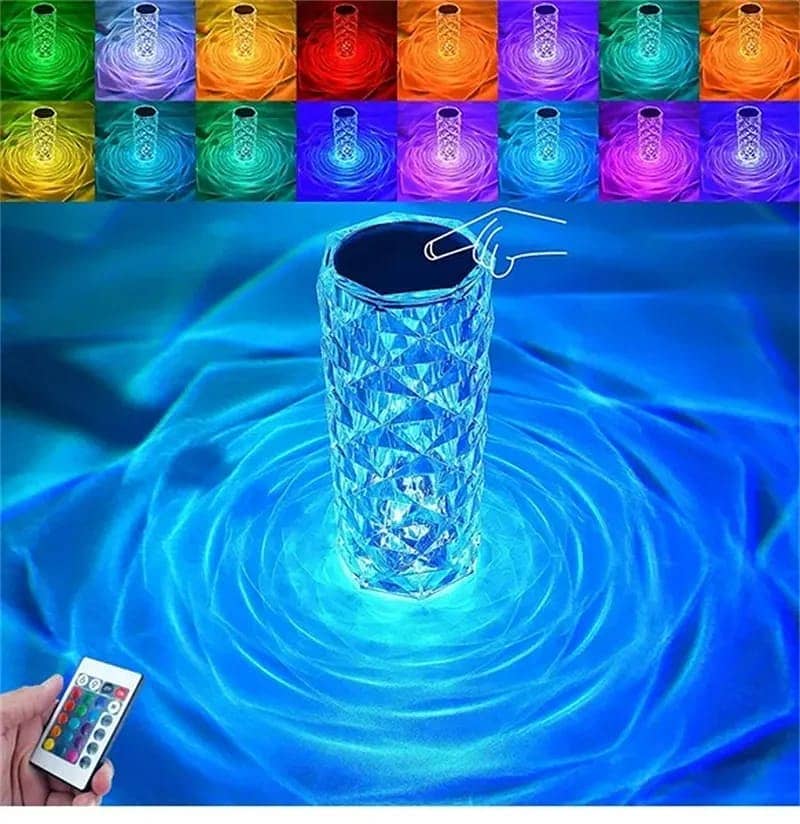 Crystal Lamp Rose Light Diamond Lamp 16 Colors Changing 6