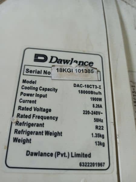 Dawlance 1.5ton non inverter 5