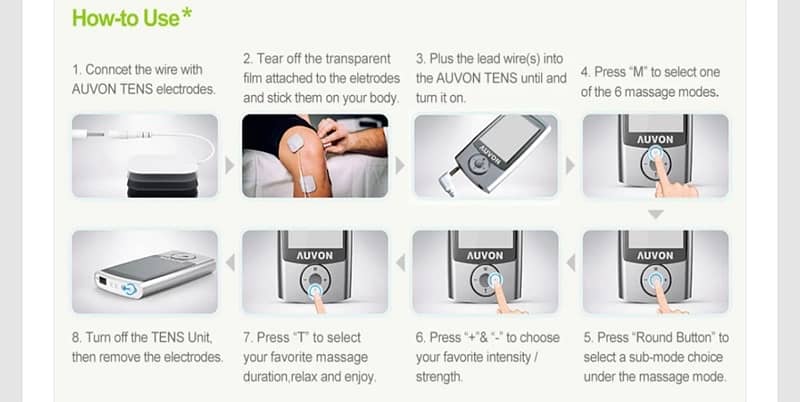 AUVON Rechargeable TENS Machine Muscle Stimulator, 24 Modes 8