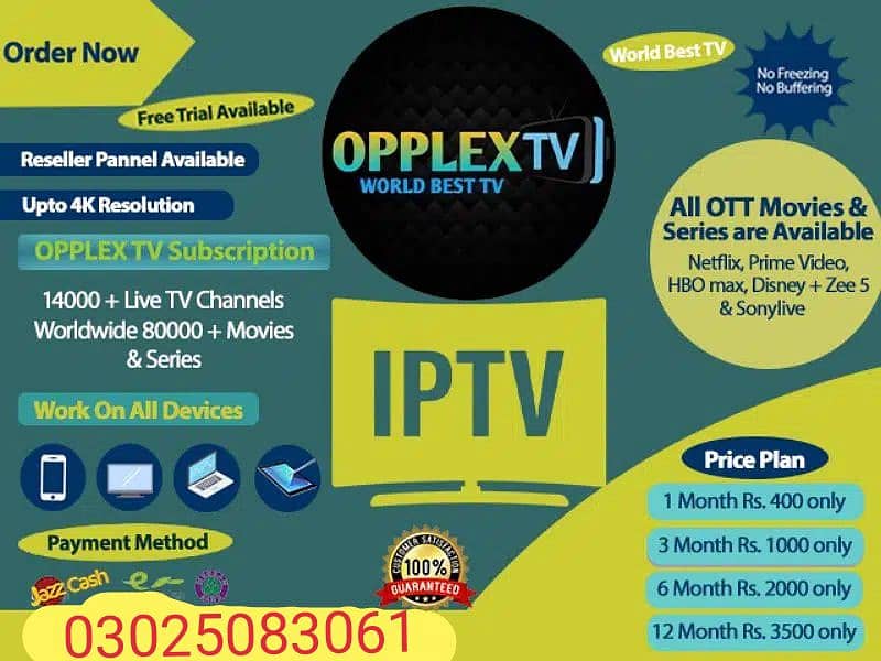 OPPLEX TV IPTV Live TV Channels / Android & Smart LED 03025083061 0