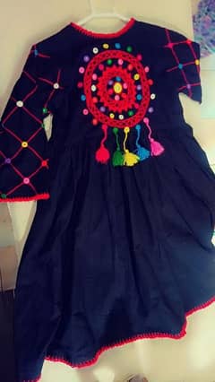 baby girl black frok with hand work 0