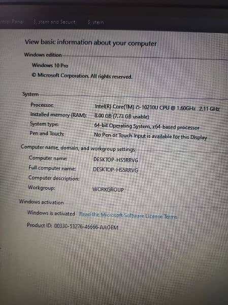 Dell Latitude 5310 core I5 10th gen ( stuck pixels in screen) 6