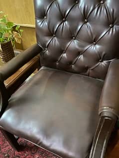 pure leather office chairs and table