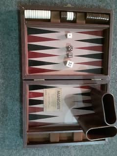 Backgammon  game board in leather casing (imported)