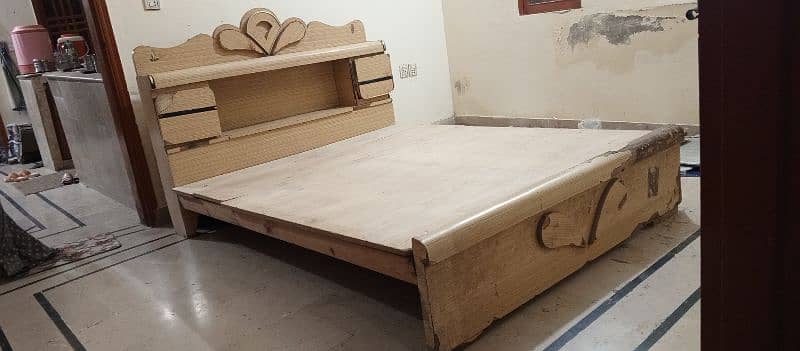 Double wooden Bed for Sale Used Condition without metres 1