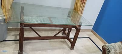 dining table with glass only urgent sale