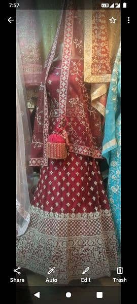 Mehroom lehenga with silver work 1