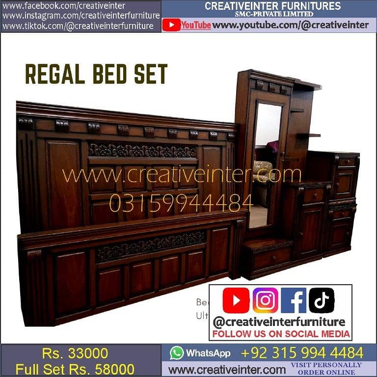 Bed Set Double Single home furniture wooden cusion 17