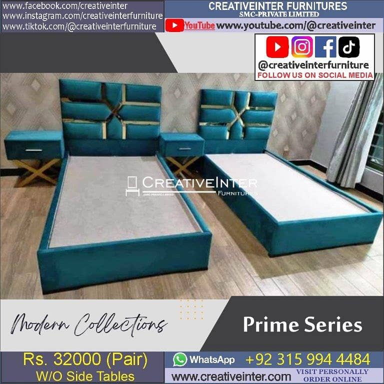 Bed Set Double Single home furniture wooden cusion 18