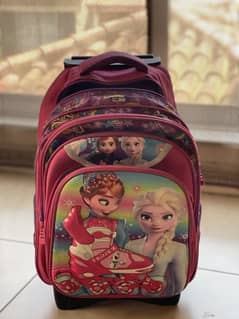 School bag for girls with trolley