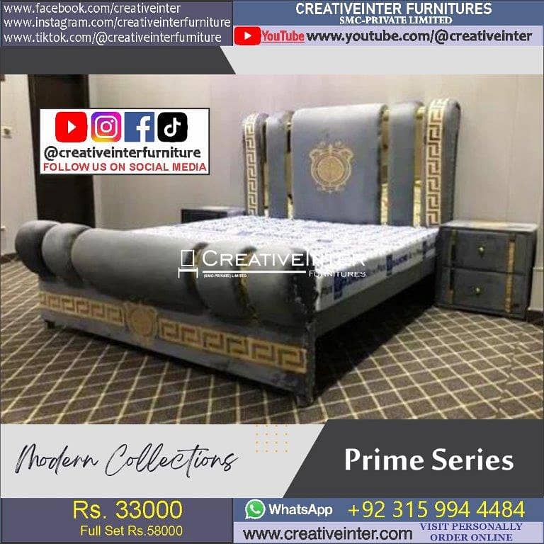 Bed Set Double Single home furniture wooden cusion 17