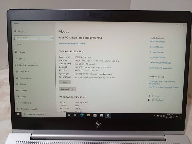 HP Elitebook 840 G6 İ5 8th generation 4