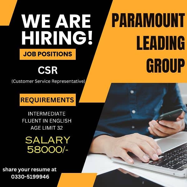 We're hiring CSRs 0