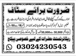 Person needed for work in Islamabad office