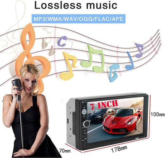 Din Car MP5 Player Bluetooth Touch Screen Car 0