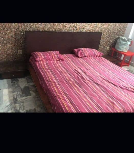 king size bed for sale with mattress and side tables 0