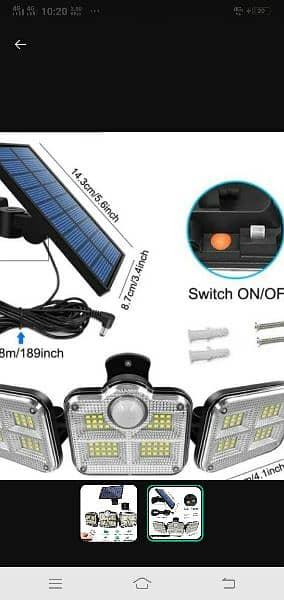 3 sided solar lamp with wire 1