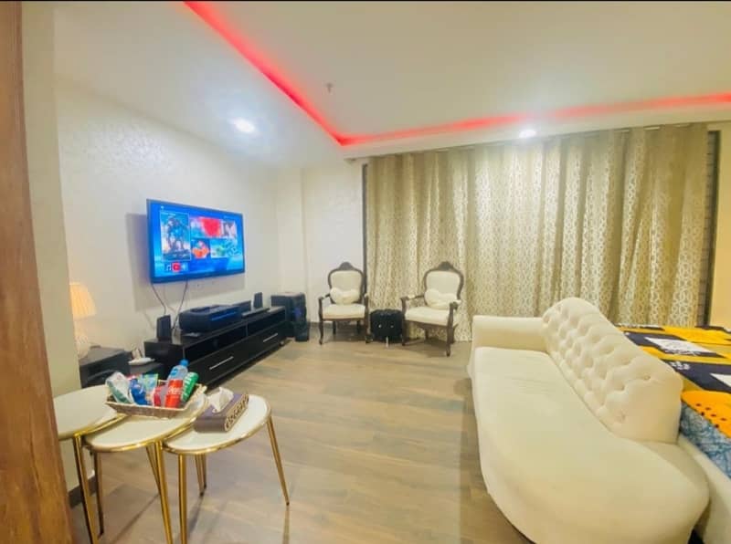 Daily Basis Studio Furnished Apartment Available in GOLD CREST RESIDENCY PHASE 4 DHA LAHORE 1