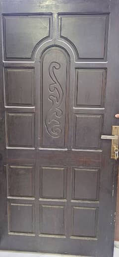 Solid Wooden Door With Lock