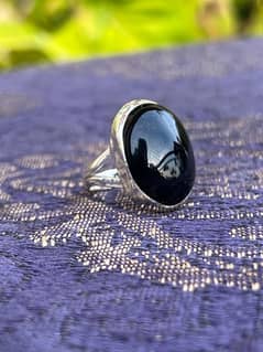 Black Aqeeq stone with 100% original silver ring are available 0