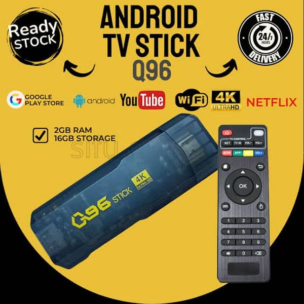 1000+ free channels - 96Q ANDROID TV STICK 8GB/ 128GB 0