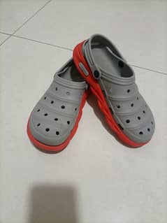 CROCS IN GREY AND RED COLOUR