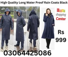 Stylish Long Water Proof Rain coats Universal Size 0