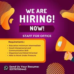 Hiring staff for office work