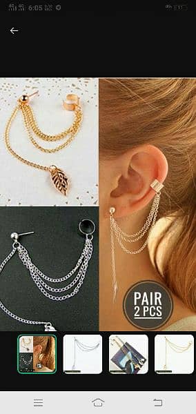 2PCs gold and silver plated leaf design ear clip earring. 2