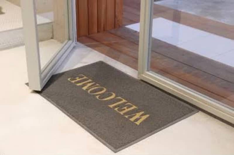 welcome door mat ( pvc coil mat )- anti slip rubber bottom - durable 0