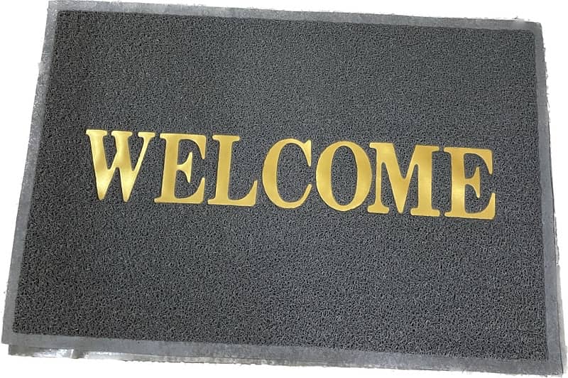 welcome door mat ( pvc coil mat )- anti slip rubber bottom - durable 1
