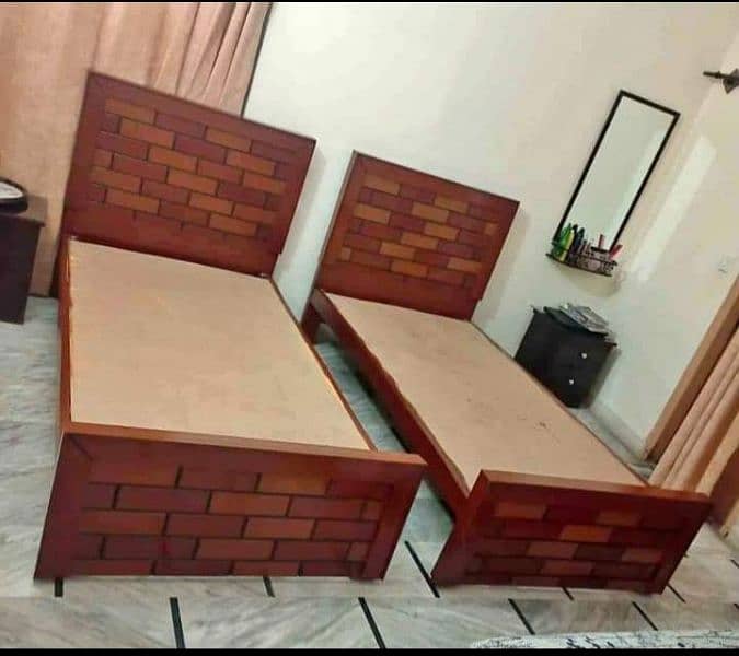 2 single beds and 1 Side table 1