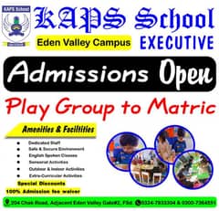 Admission open playgroup till matric