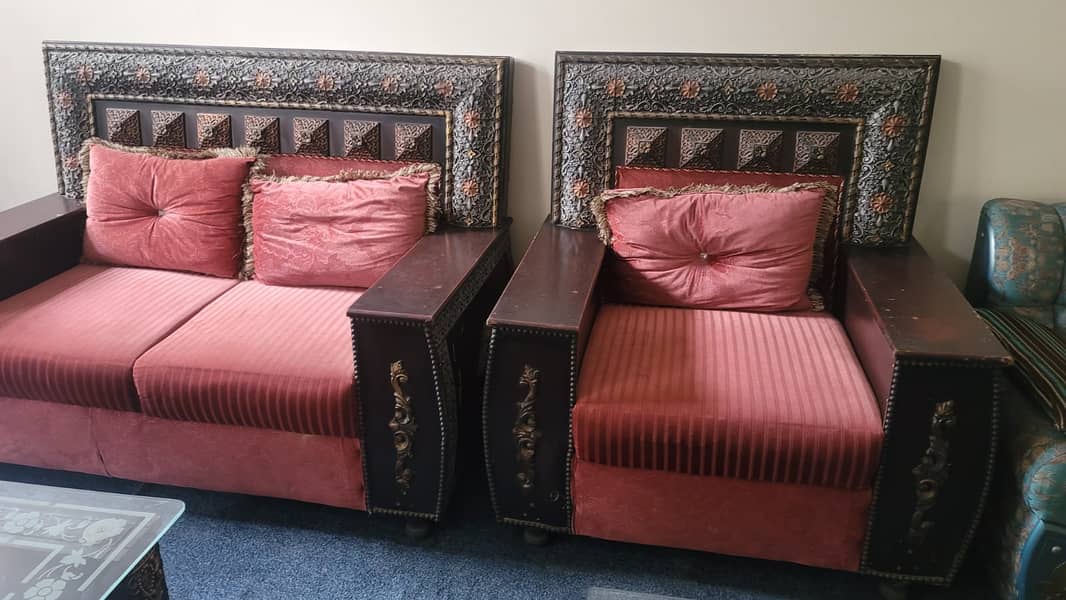 3 seater, 2 seater Sofa Set with center table for sale. 3