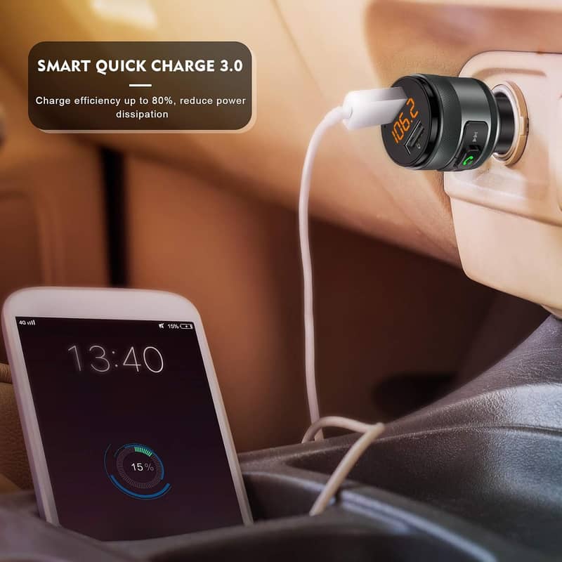 Car Kit Bluetooth,FM and 2 USB Ports Charger 2