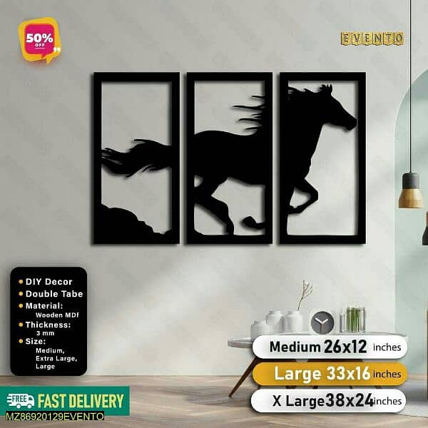 Frame Horse Design Wall Decor Panel - Large 0