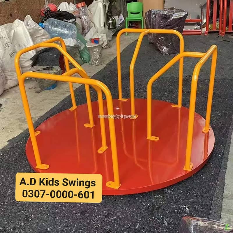 Slides|Swings| Seesaw| Monkey bar| Merry go round|Jungle gym 9