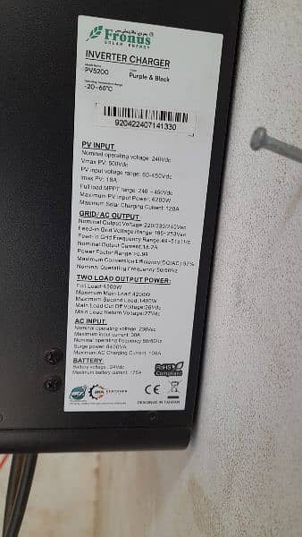 Fronus solar energy inverter 4.2 KVA 5200 PV model 2