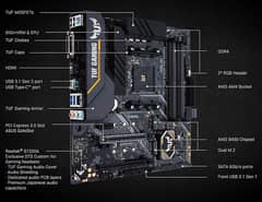 AMD B450M Plus mATX gaming motherboard with Aura Sync RGB LED lighting