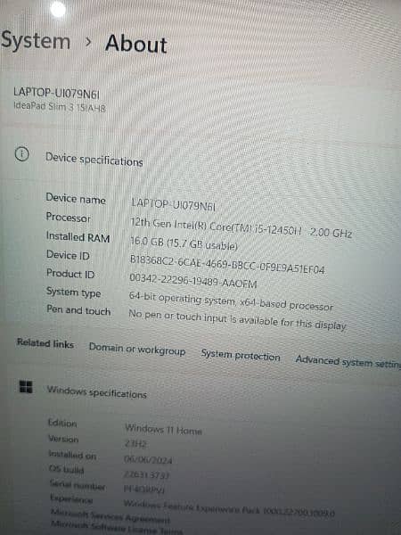 LAPTOP-UI079N6I.     16 gb ram 1TB Hard disk | window 11 | 0