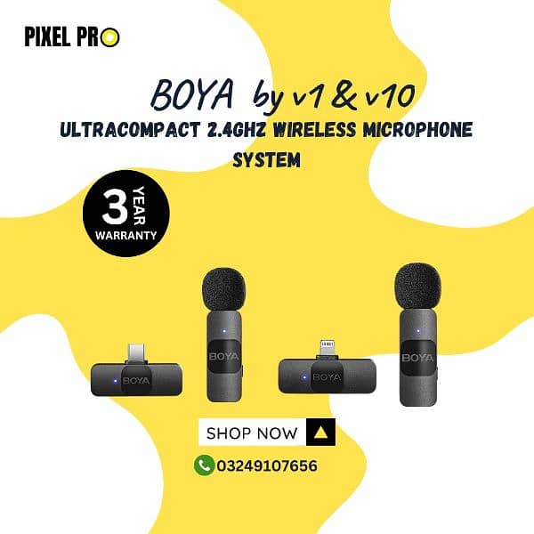 Boya Single, Dual Wireless Microphone For Mobile type C, iPhone 0