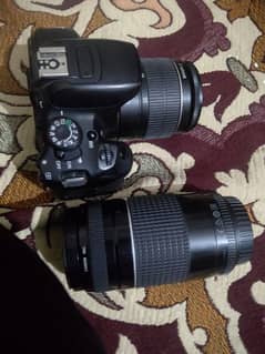 canon 700D with 75-300 mm and 18-55mm with 2 lenses