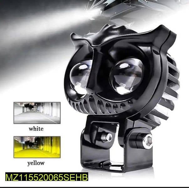 Owl shape fog yellow and white headlight 2