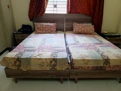 2single bed set with dressing table and mattress