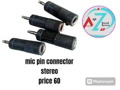 mic pin connectr stereo  price 60 A TO Z SOUND SYSTEM contact & Whats