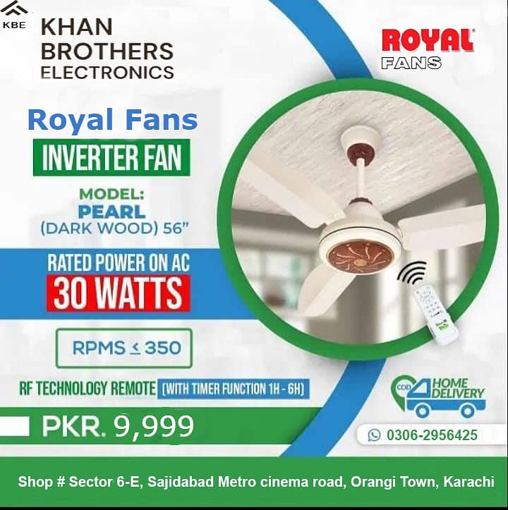 Royal Fan Inverter Fan Solar AC/DC Fans 0