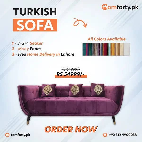 Sofa Set/Six Seater Sofa/Turkish Sofa/Molty Foam Seat/L-Shaped Sofa 0