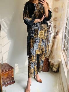 women's printed suit