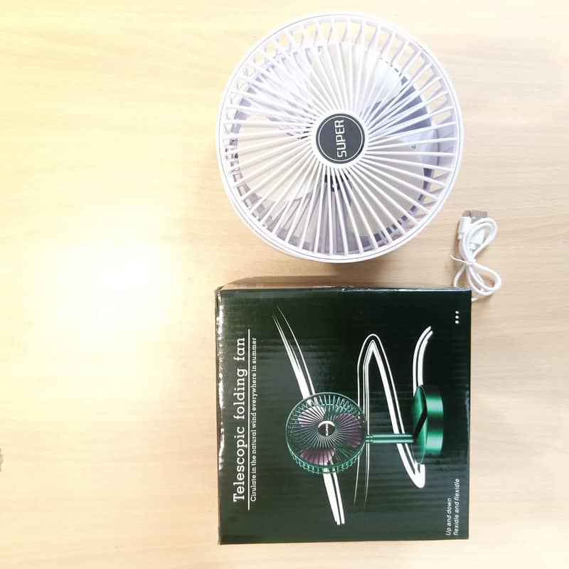 Rechargeable Folding Stand Fan White Neck Fan Table Top Fan 5